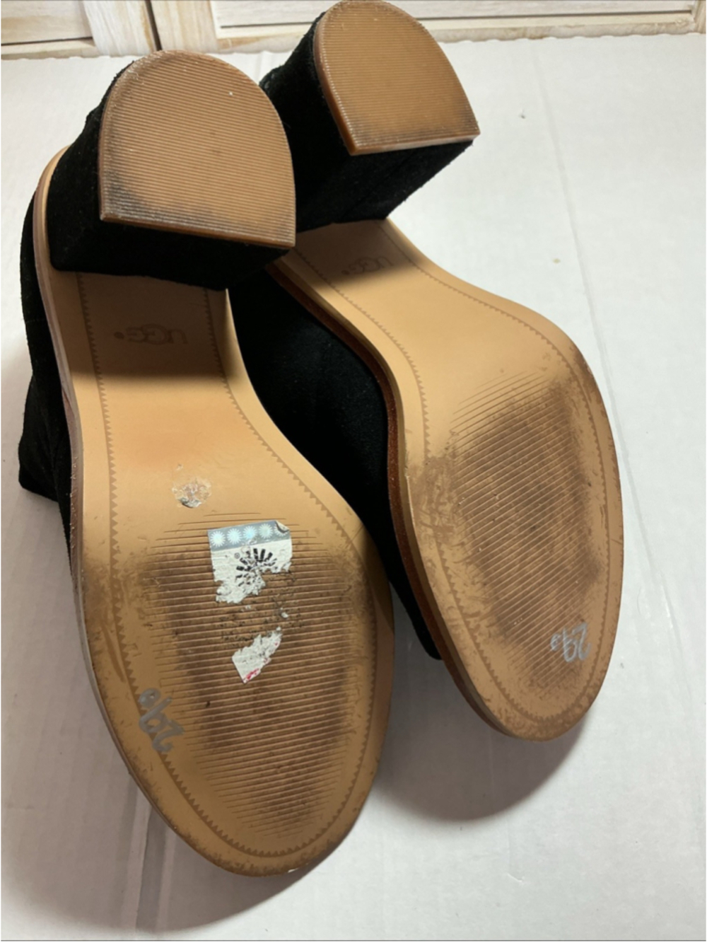 UGG Black Suede Women's Heels Size 9.5 - Picture 7 of 9